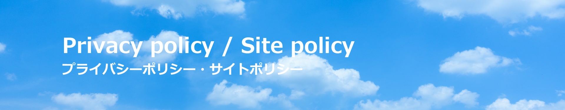 Privacy policy / Site policy（プライバシーポリシー・サイトポリシー）